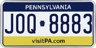 PA license plate JOQ8883