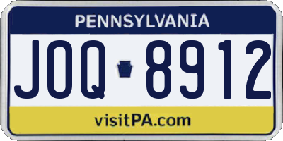 PA license plate JOQ8912