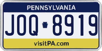 PA license plate JOQ8919