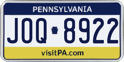PA license plate JOQ8922