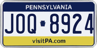 PA license plate JOQ8924