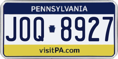 PA license plate JOQ8927