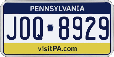 PA license plate JOQ8929