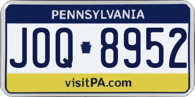 PA license plate JOQ8952