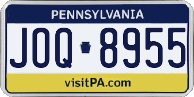 PA license plate JOQ8955
