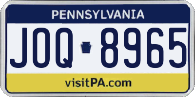 PA license plate JOQ8965