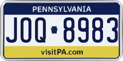 PA license plate JOQ8983