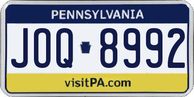 PA license plate JOQ8992