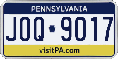 PA license plate JOQ9017