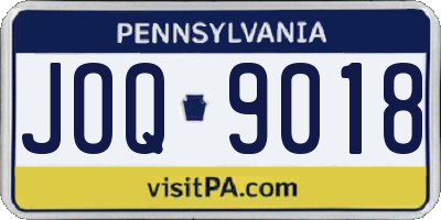 PA license plate JOQ9018
