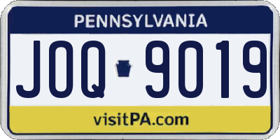 PA license plate JOQ9019
