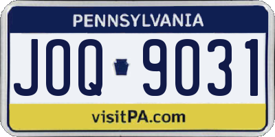 PA license plate JOQ9031