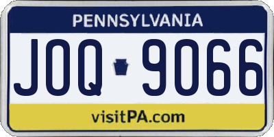 PA license plate JOQ9066