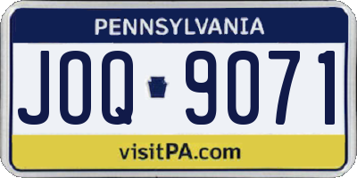 PA license plate JOQ9071