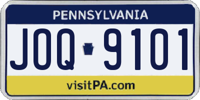 PA license plate JOQ9101