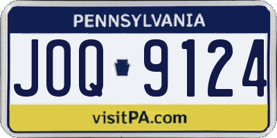 PA license plate JOQ9124