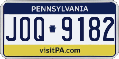 PA license plate JOQ9182