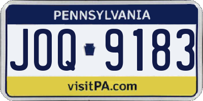 PA license plate JOQ9183