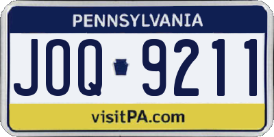 PA license plate JOQ9211