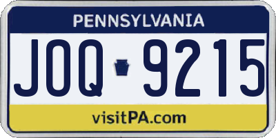 PA license plate JOQ9215