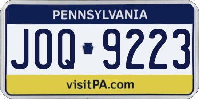 PA license plate JOQ9223