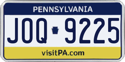 PA license plate JOQ9225