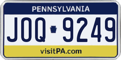 PA license plate JOQ9249