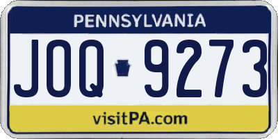 PA license plate JOQ9273