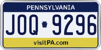 PA license plate JOQ9296