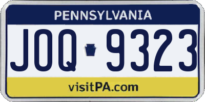 PA license plate JOQ9323