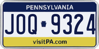 PA license plate JOQ9324