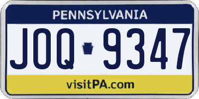 PA license plate JOQ9347