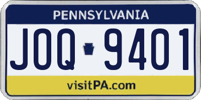 PA license plate JOQ9401