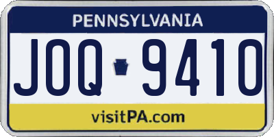 PA license plate JOQ9410