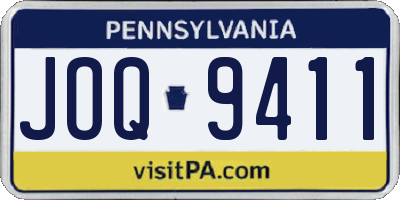 PA license plate JOQ9411