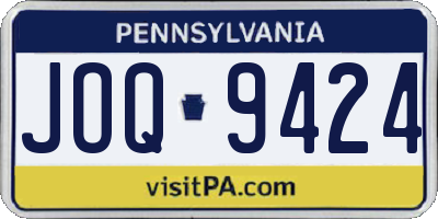 PA license plate JOQ9424