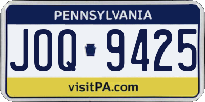 PA license plate JOQ9425