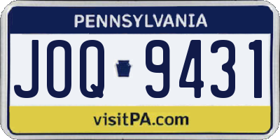PA license plate JOQ9431