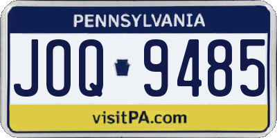 PA license plate JOQ9485