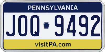 PA license plate JOQ9492