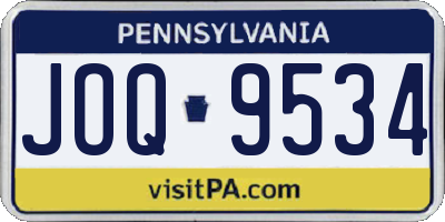 PA license plate JOQ9534