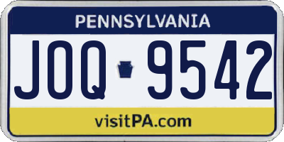 PA license plate JOQ9542