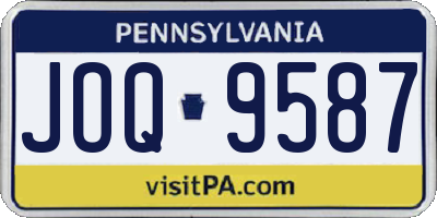 PA license plate JOQ9587