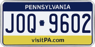 PA license plate JOQ9602