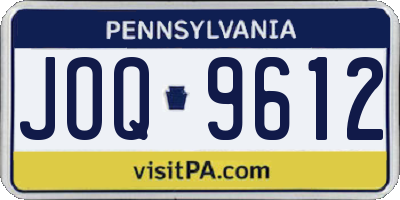 PA license plate JOQ9612
