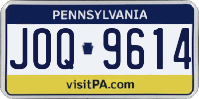 PA license plate JOQ9614