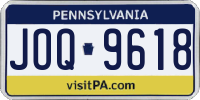 PA license plate JOQ9618