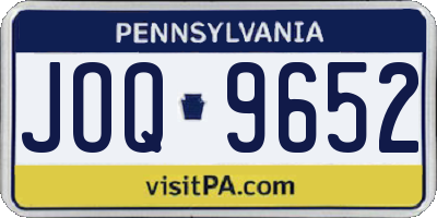 PA license plate JOQ9652
