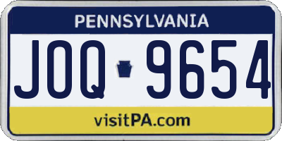 PA license plate JOQ9654