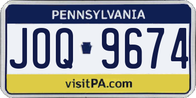 PA license plate JOQ9674